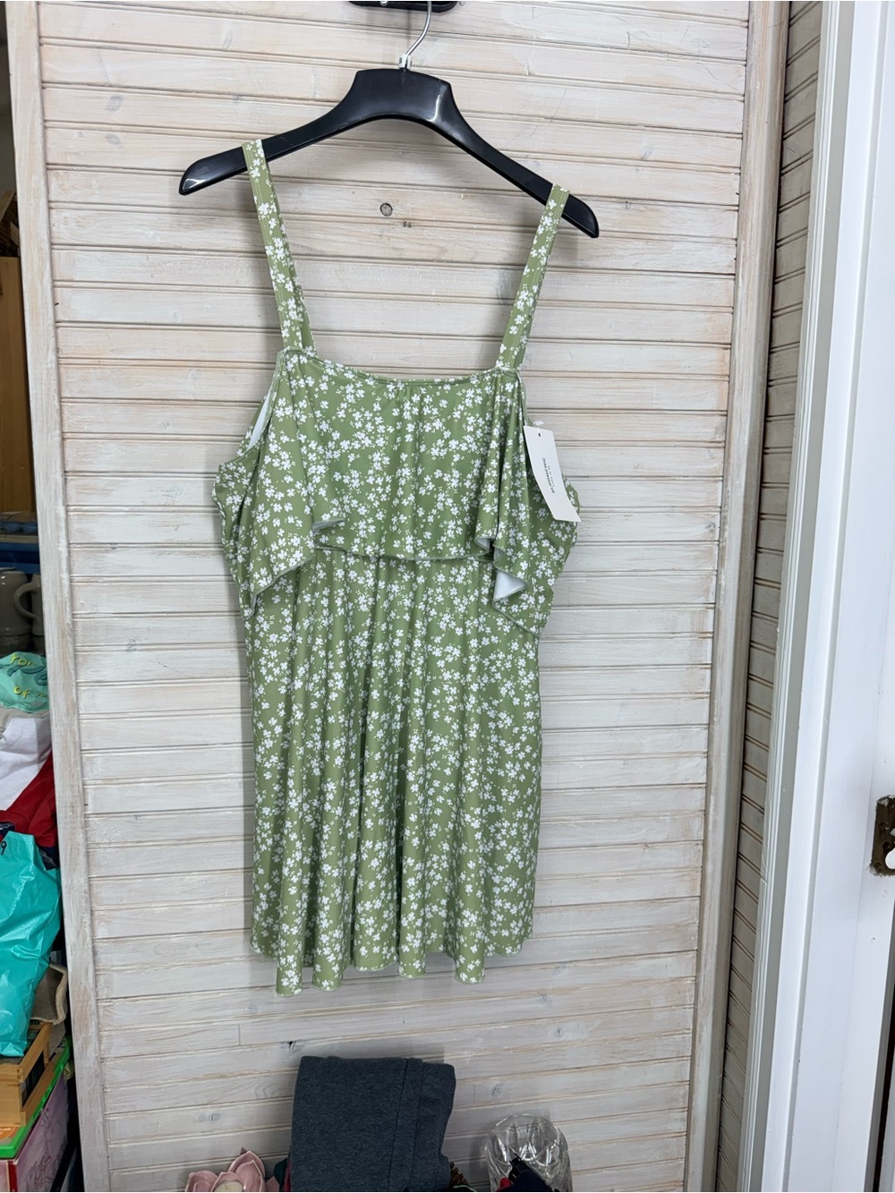 NWT BloomChic 18-20 Sage Green Floral Ruffle One Piece Swimsuit